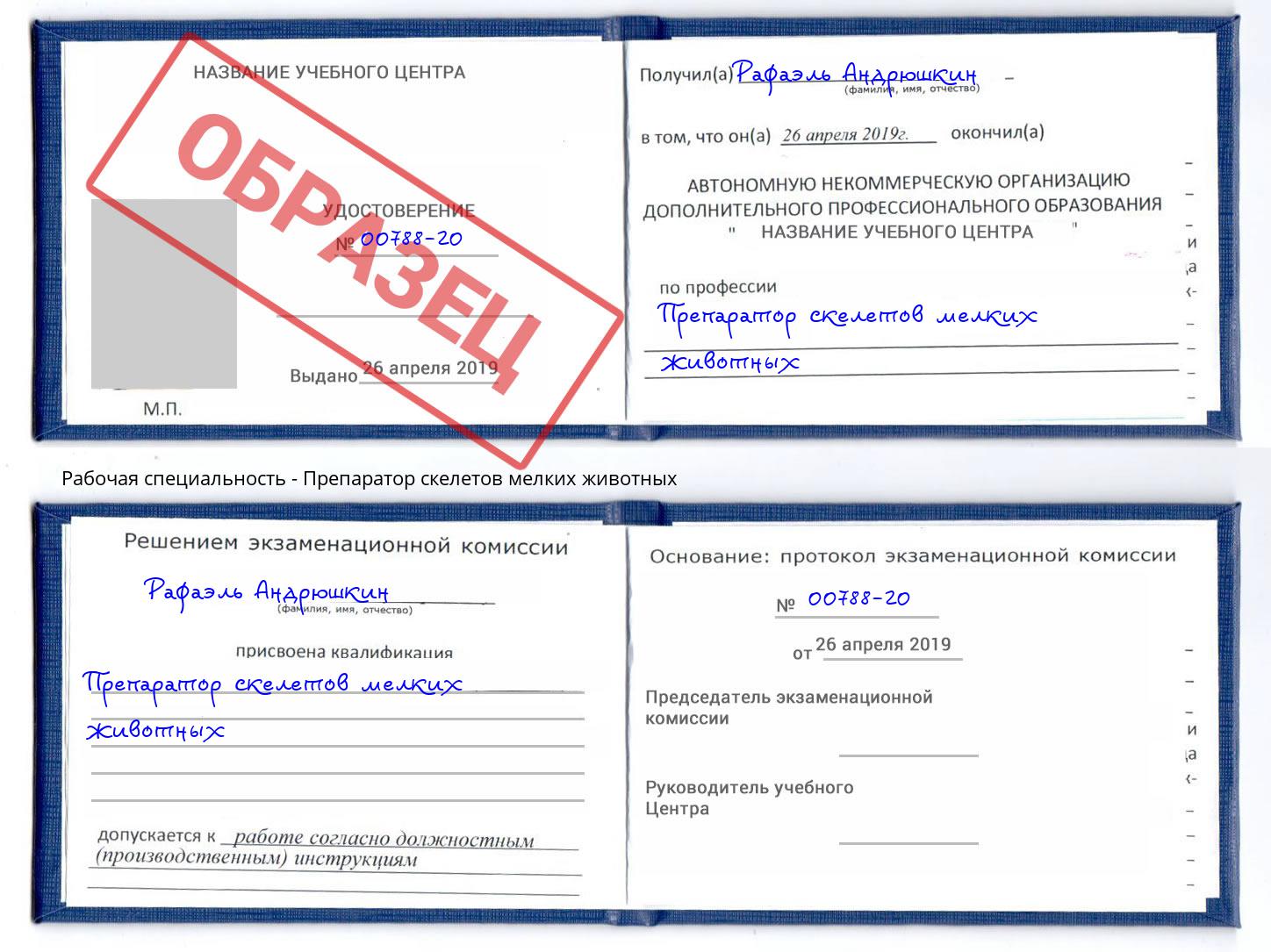 Препаратор скелетов мелких животных Лысьва
